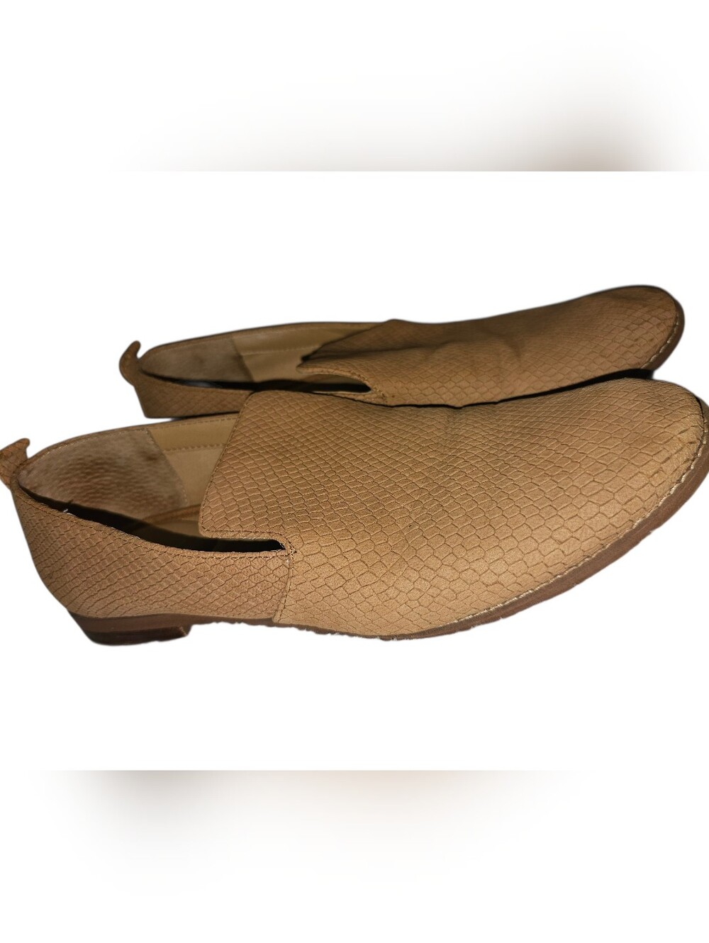 FRANCO SARTO Peri Slip On Leather Snake Embossed Woven Mules - Size 10